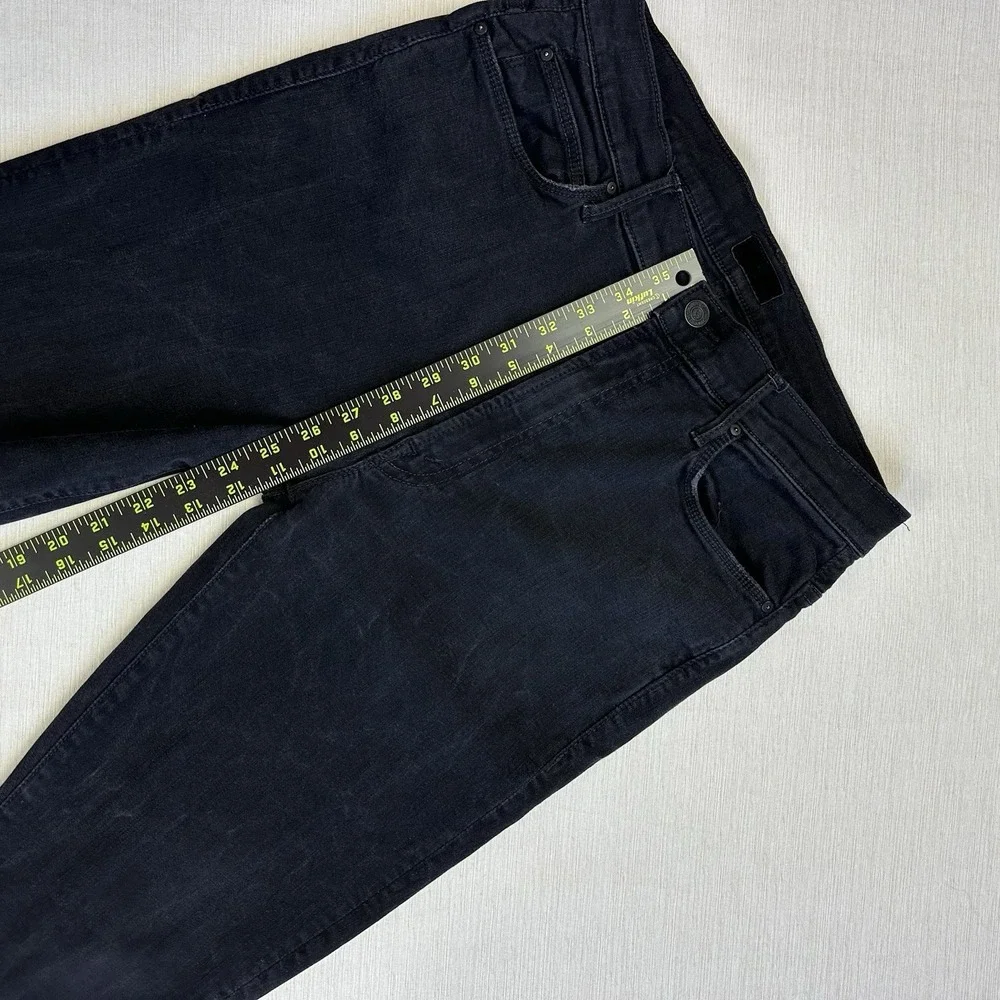 Mother Stunner Zip Ankle Step Fray Jeans Size 31 Black USA Not Guilty Wash - Picture 7 of 13